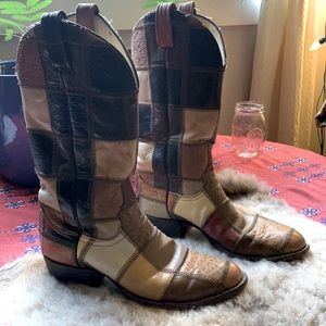 Patchwork cowboy boots